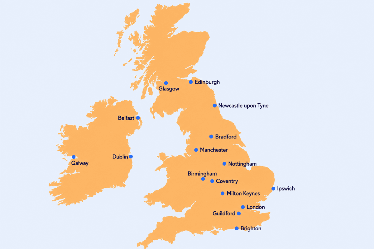 Biggest network of fixed test centres in the UK and Ireland