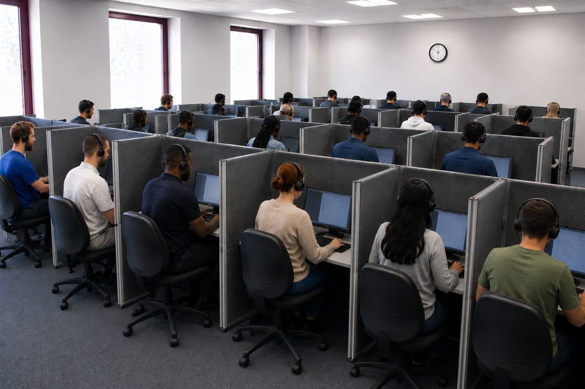 Candidates seated in an MTS exam hall